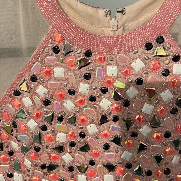 FCUK Light pink mini shift dress with beautiful beading - Picture 4 of 7